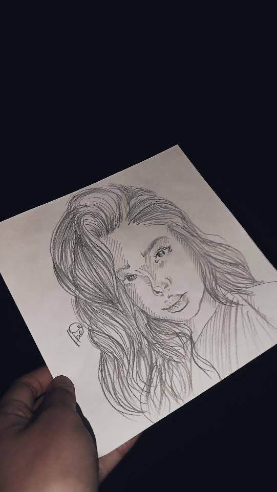 drawing of Sumaira's face