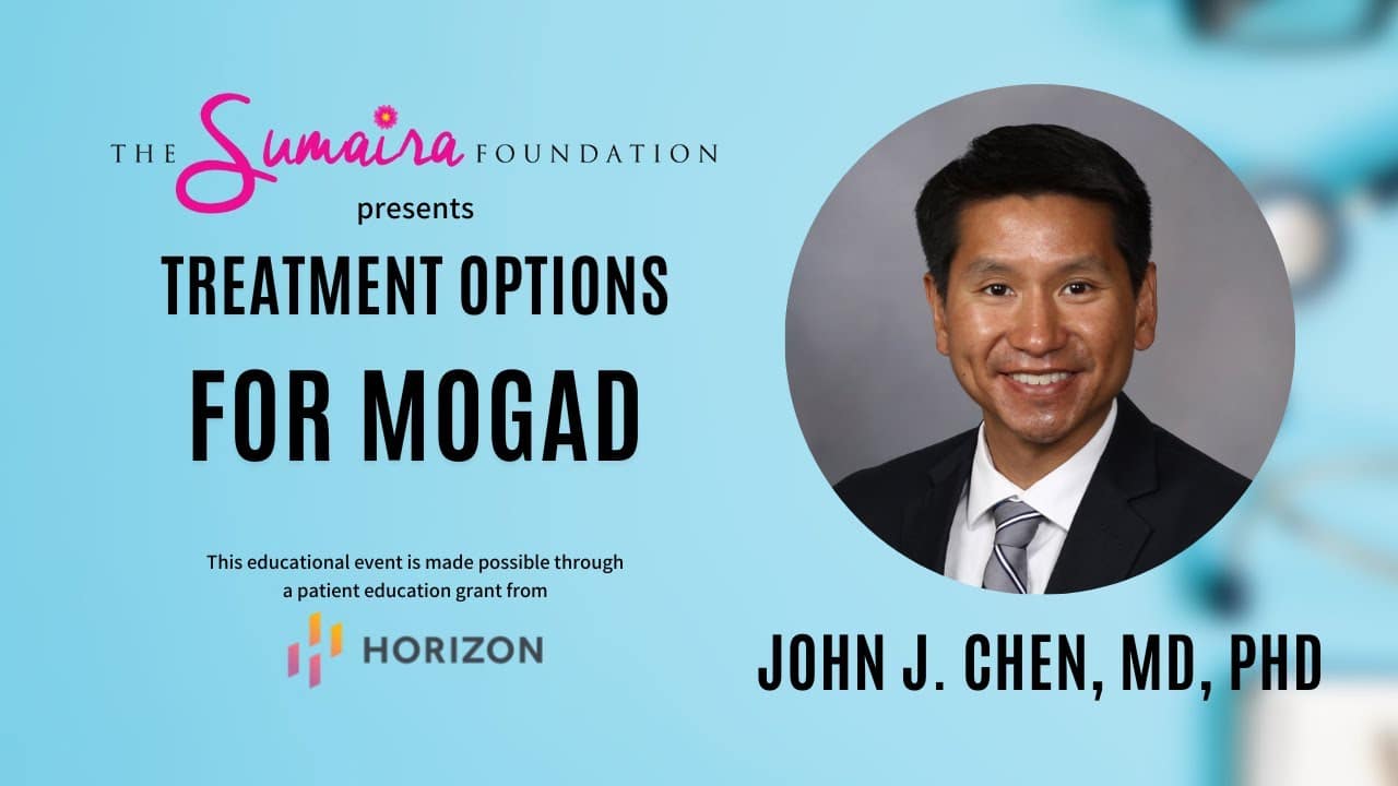 During our September "From the Experts" webinar, Dr. John Chen, neuro-ophthalmologist at Mayo Clinic, discussed and answered questions related to treatment options for MOGAD.